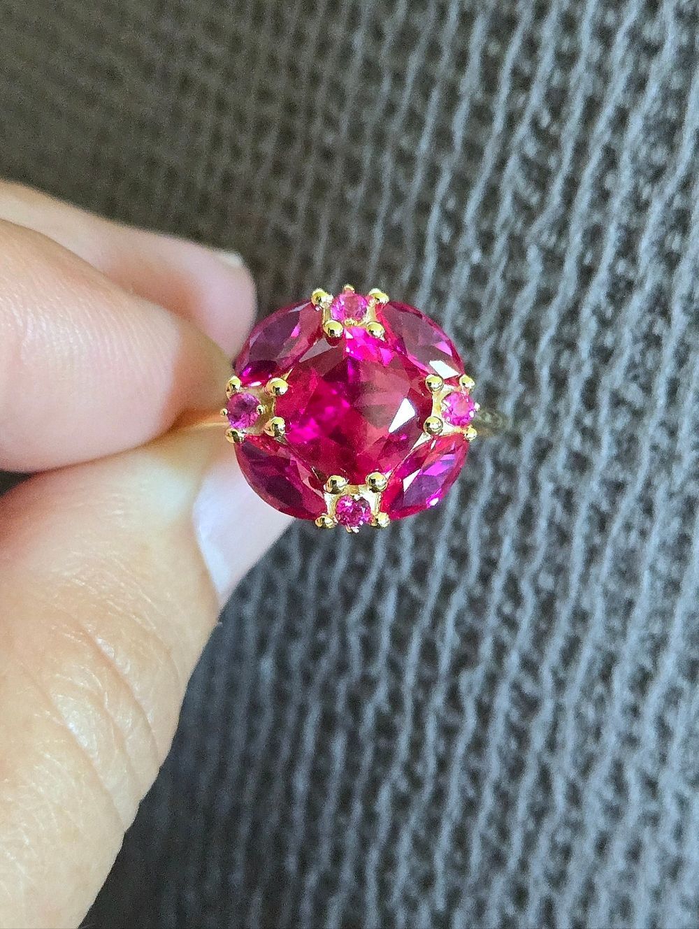 Shivam Lab🧪 Created Pink💕 Ruby Flower🏵 Ring💍 - NWT - Picture 10 of 16